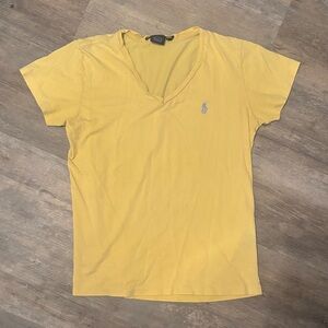 Ralph Lauren Women’s Yellow V-Neck Pony Tee